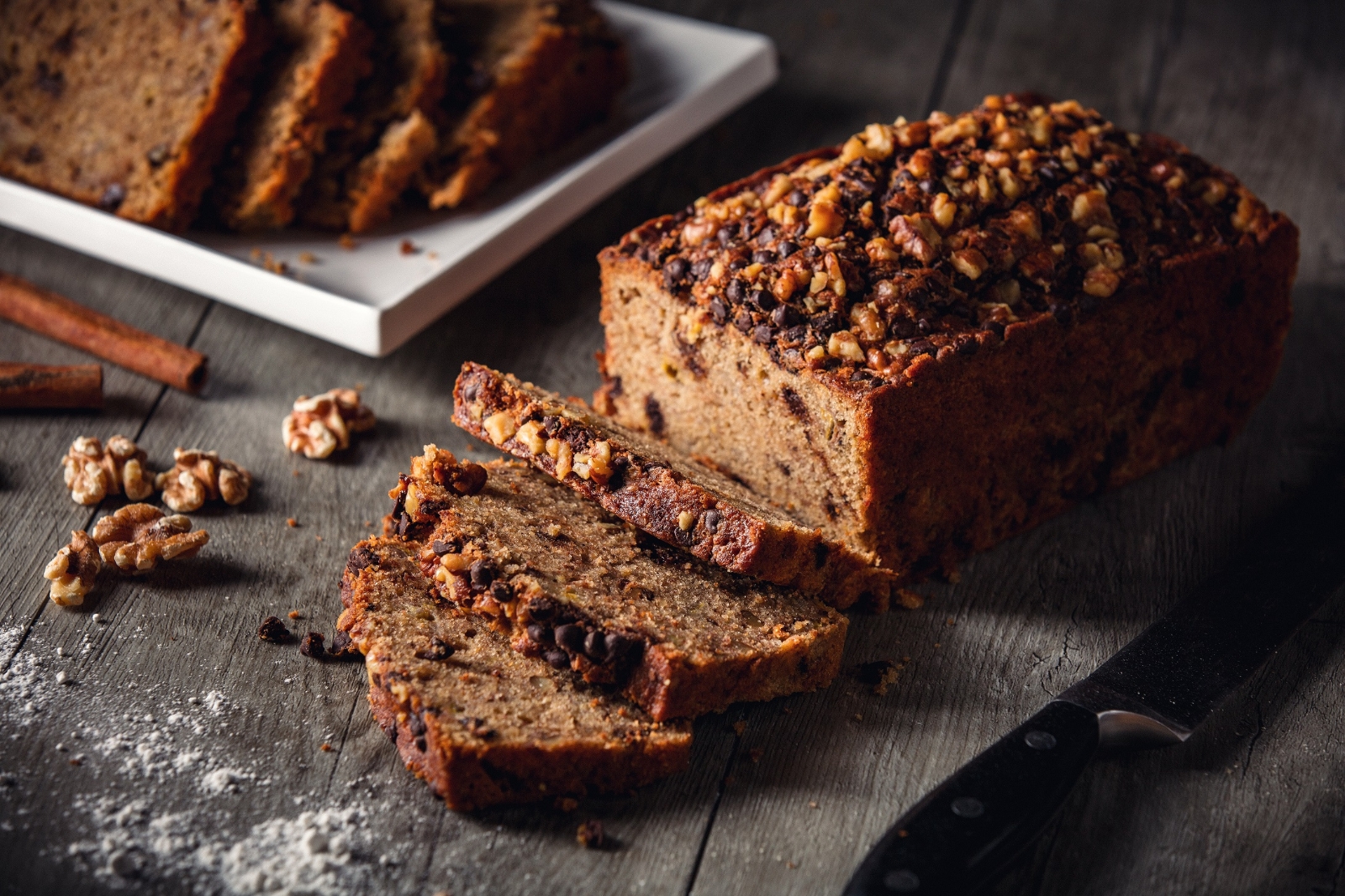 Banana wholegrain chocolate chip loaf
