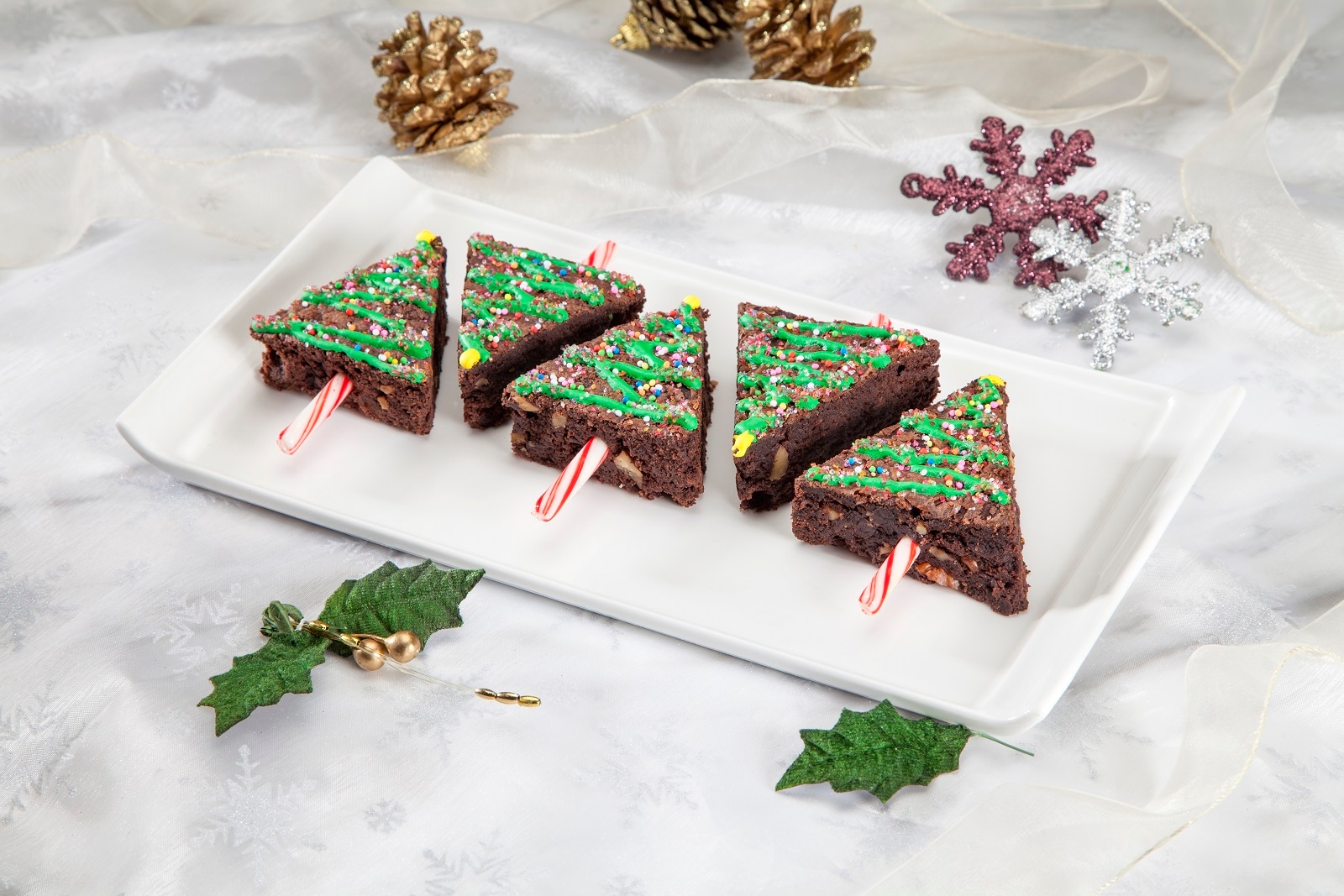 Christmas tree chocolate brownies