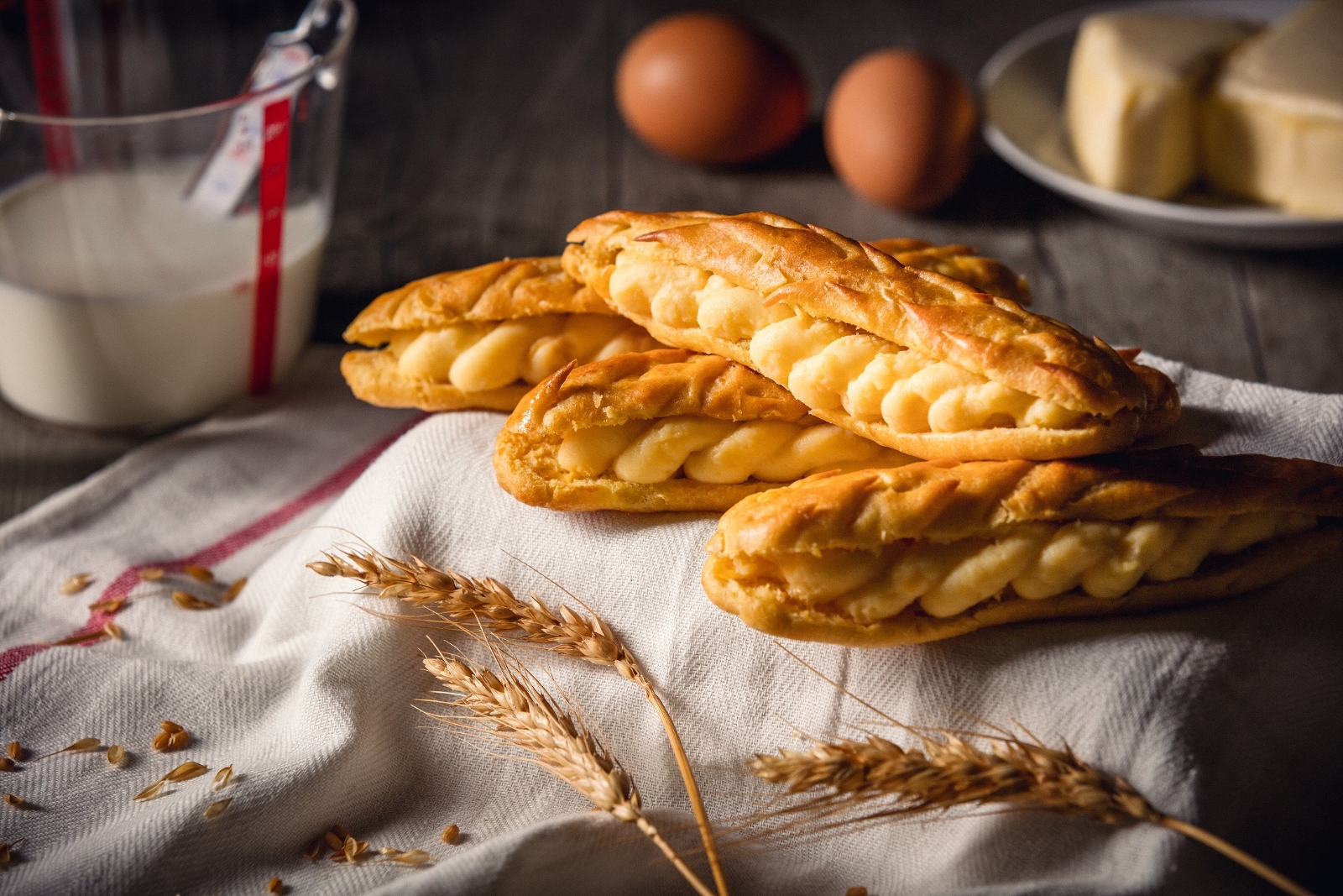 Corn custard bread