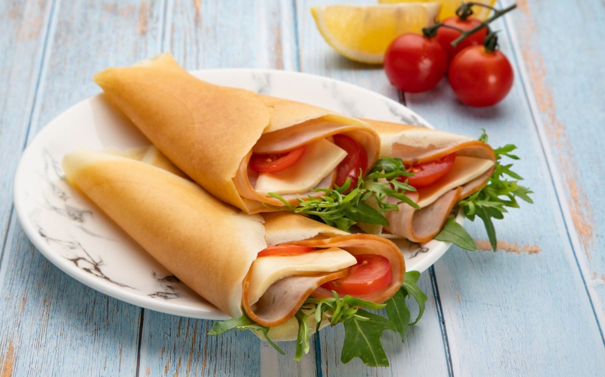 Ham and cheese pancakes