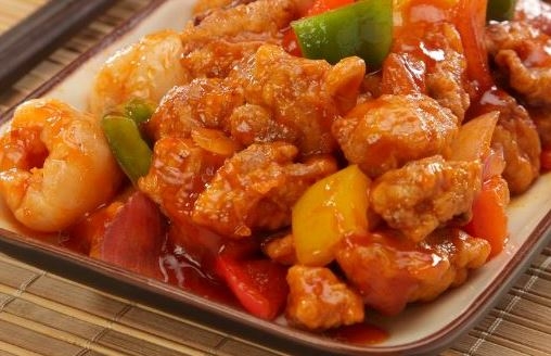 Lychee sweet & sour chicken