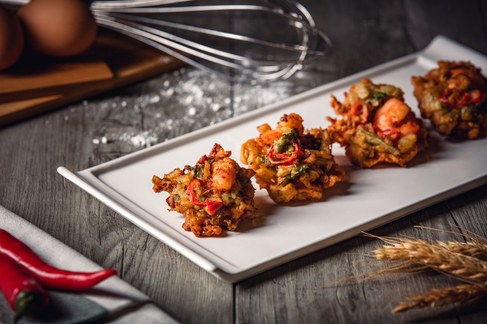 Wholegrain prawn fritters