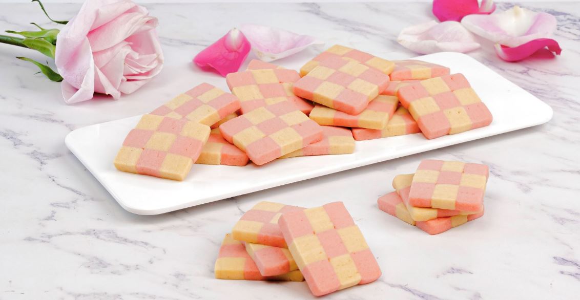 Rose Checkerboard Cookies